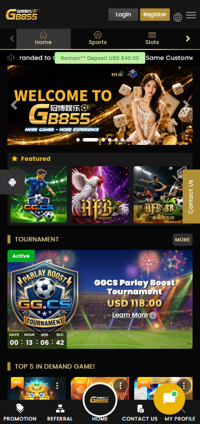 GB855 mobile website preview